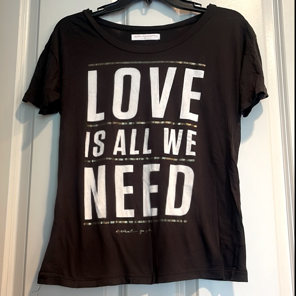 Love Is All We Need Casual Black Tee Shirt - XS - Spiritual Gangster